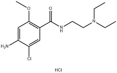 4-アミノ-5-クロロ-N-[2-(ジエチルアミノ)エチル]-2-メトキシベンズアミド・2塩酸塩 化学構造式