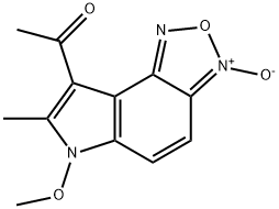 8-ACETYL-6-METHOXY-7-METHYL-6H-[1,2,5]OXADIAZOLO[3,4-E]INDOLE 3-OXIDE Struktur