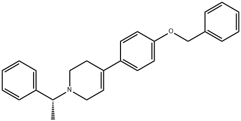 (R)-4-(4-(benzyloxy)phenyl)-1-(1-phenylethyl)-1,2,3,6-tetrahydropyridine Struktur