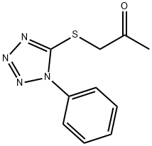 1-[(1-フェニル-1H-テトラゾール-5-イル)チオ]アセトン 化学構造式