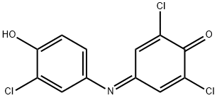 2,6-ジクロロ-4-[(3-クロロ-4-ヒドロキシフェニル)イミノ]-2,5-シクロヘキサジエン-1-オン 化学構造式