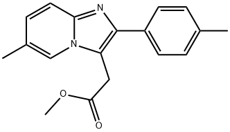 6-甲基-2-(4-甲基苯基)咪唑[1,2-a]吡啶-3-乙酸甲酯, 258273-50-6, 结构式