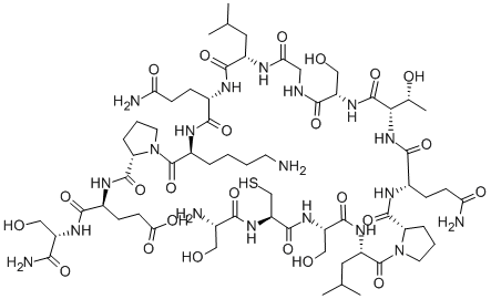 H-SER-CYS-SER-LEU-PRO-GLN-THR-SER-GLY-LEU-GLN-LYS-PRO-GLU-SER-NH2 化学構造式