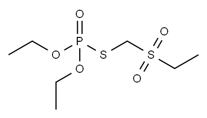 チオりん酸O,O-ジエチルS-(エチルスルホニルメチル) 化学構造式