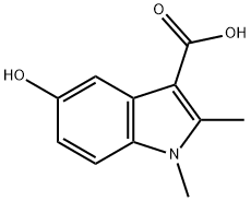 5-ヒドロキシ-1,2-ジメチル-1H-インドール-3-カルボン酸 化学構造式