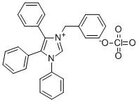 3-BENZYL-1,4,5-TRIPHENYLIMIDAZOLIUM PERCHLORATE 结构式