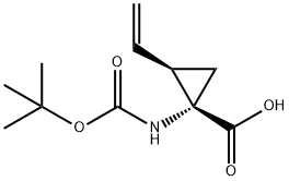 (1S,2R)-REL-1-[[(1,1-二甲基乙氧基)羰基]氨基]-2-乙烯基-环丙羧酸,259214-55-6,结构式