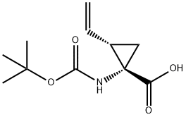CYCLOPROPANECARBOXYLIC ACID, 1-[[(1,1-DIMETHYLETHOXY)CARBONYL]AMINO]-2-ETHENYL-, (1S,2S)- Struktur