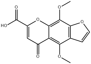 4,9-二甲氧基-5-氧代-5H-呋喃[3,2-G]色烯-7-羧酸, 25944-28-9, 结构式