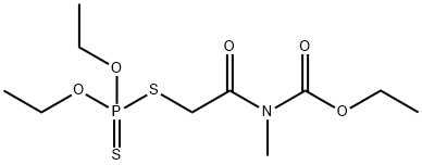 N-[(ジエトキシチオホスフィノイルチオ)アセチル]-N-メチルカルバミド酸エチル 化学構造式