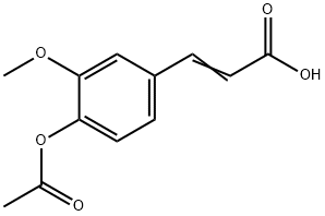 (2E)-3-[4-(アセチルオキシ)-3-メトキシフェニル]アクリル酸 化学構造式