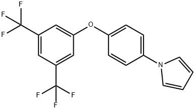 1-[4-[3,5-ビス(トリフルオロメチル)フェノキシ]フェニル]ピロール 化学構造式