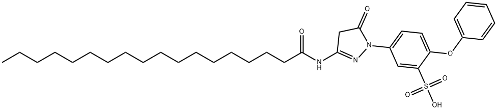 5-[[4,5-ジヒドロ-5-オキソ-3-[(1-オキソオクタデシル)アミノ]-1H-ピラゾール]-1-イル]-2-フェノキシベンゼンスルホン酸 化学構造式
