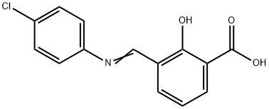 3-[(4-氯苯基)亚甲胺基]水杨酸, 259853-21-9, 结构式