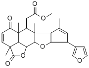 (17R)-7α,15β:21,23-ジエポキシ-6α-ヒドロキシ-4,8-ジメチル-1-オキソ-11-メトキシカルボニル-18,24-ジノル-11,12-セコ-5α-コラ-2,13,20,22-テトラエン-4α-カルボン酸γ-ラクトン 化学構造式