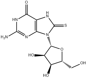7,8-ジヒドロ-8-チオキソグアノシン 化学構造式
