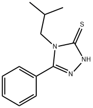 4-异丁基-5-苯基-4H-1,2,4-三唑-3-基氢硫化物, 26029-10-7, 结构式