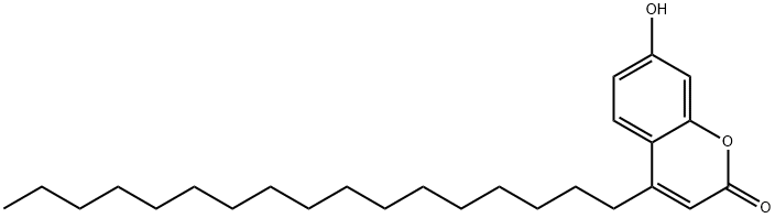 4-ヘプタデシル-7-ヒドロキシクマリン 化学構造式