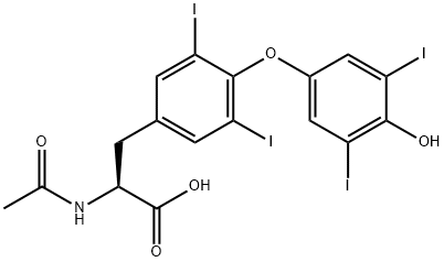 N-乙酰基L-甲状腺素, 26041-51-0, 结构式