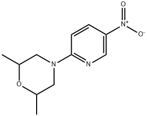 2,6-ジメチル-4-(5-ニトロピリジン-2-イル)モルホリン 化学構造式