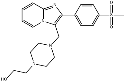 4-[[2-[p-(Methylsulfonyl)phenyl]imidazo[1,2-a]pyridin-3-yl]methyl]-1-piperidineethanol 结构式