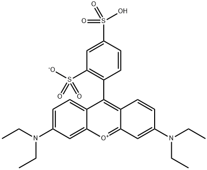 9-(2-スルホナト-4-スルホフェニル)-6-ジエチルアミノ-N,N-ジエチル-3H-キサンテン-3-イミニウム 化学構造式