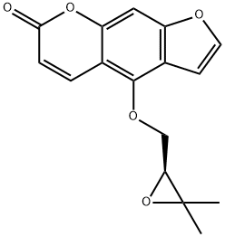 4-(3,3-ジメチルオキシラン-2β-イルメトキシ)-7H-フロ[3,2-g][1]ベンゾピラン-7-オン 化学構造式