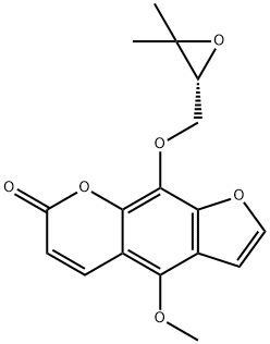 9-[[(R)-3,3-ジメチルオキシラニル]メトキシ]-4-メトキシ-7H-フロ[3,2-g][1]ベンゾピラン-7-オン 化学構造式
