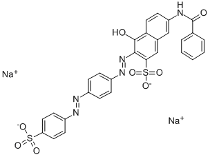 Dinatrium-7-benzamido-4-hydroxy-3-[[4-[(4-sulfonatophenyl)azo]phenyl]azo]naphthalin-2-sulfonat