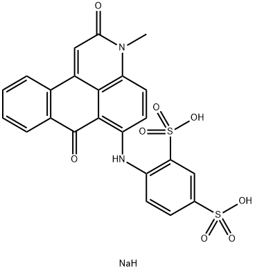 disodium 4-[(2,7-dihydro-3-methyl-2,7-dioxo-3H-dibenz[f,ij]isoquinolin-6-yl)amino]-benzene-1,3-disulphonate Struktur