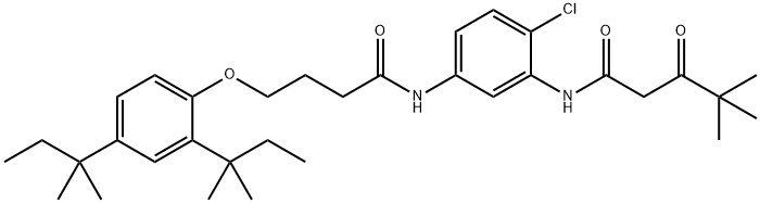 2'-Chloro-5'-[4-(2,4-di-tert-pentylphenoxy)butyrylamino]-4,4-dimethyl-3-oxopentananilide Struktur