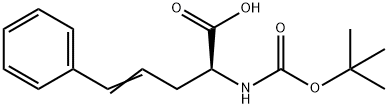 (2S,4E)-2-(tert-ブトキシカルボニルアミノ)-5-フェニル-4-ペンテン酸 化学構造式