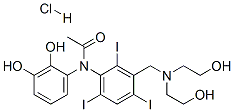 N-[3-[(bis(2-hydroxyethyl)amino)methyl]-2,4,6-triiodo-phenyl]-N-(2,3-d ihydroxyphenyl)acetamide hydrochloride Structure