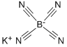カリウムテトラシアノボラート 化学構造式