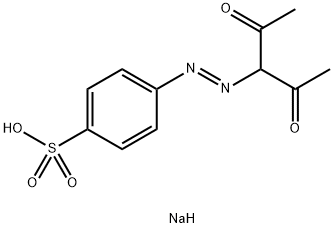 4-[(1-アセチル-2-オキソプロピル)アゾ]ベンゼンスルホン酸ナトリウム 化学構造式
