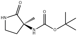 Carbamic acid, [(3S)-3-methyl-2-oxo-3-pyrrolidinyl]-, 1,1-dimethylethyl ester Struktur