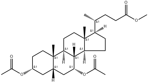 3α,7α-ビス(アセチルオキシ)-5β-コラン-24-酸メチル 化学構造式