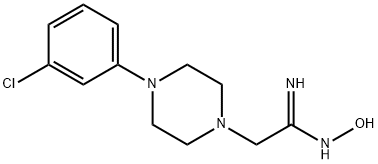 4-(3-クロロフェニル)-1-ピペラジンアセトアミドオキシム 化学構造式