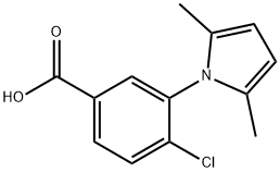 4-クロロ-3-(2,5-ジメチル-1H-ピロール-1-イル)安息香酸 化学構造式