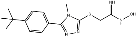 2-((5-[4-(TERT-BUTYL)PHENYL]-4-METHYL-4H-1,2,4-TRIAZOL-3-YL)THIO)-N'-HYDROXYETHANIMIDAMIDE Structure