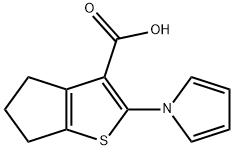 2-(1H-ピロール-1-イル)-5,6-ジヒドロ-4H-シクロペンタ[B]チオフェン-3-カルボン酸 化学構造式