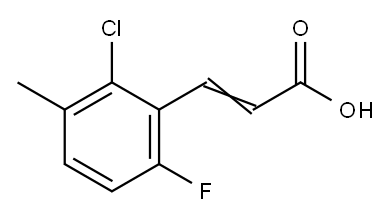 2-クロロ-6-フルオロ-3-メチルけい皮酸 化学構造式