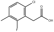 6-クロロ-2-フルオロ-3-メチルフェニル酢酸 化学構造式