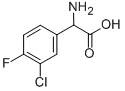 3-クロロ-4-フルオロ-DL-フェニルグリシン 化学構造式