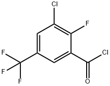 3-クロロ-2-フルオロ-5-(トリフルオロメチル)ベンゾイルクロリド 化学構造式