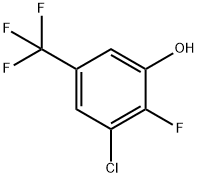 3-クロロ-2-フルオロ-5-(トリフルオロメチル)フェノール 化学構造式