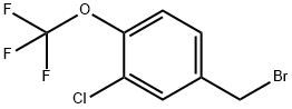 3-クロロ-4-(トリフルオロメトキシ)ベンジルブロミド 化学構造式