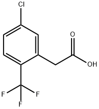 5-クロロ-2-(トリフルオロメチル)フェニル酢酸 化学構造式