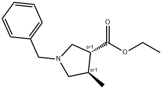 (3R,4R)-乙基1-苄基-4-甲基吡咯烷-3-羧酸, 261896-27-9, 结构式