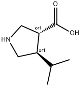 3-Pyrrolidinecarboxylicacid,4-(1-methylethyl)-,(3R,4R)-rel-(9CI) Structure